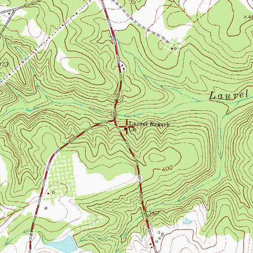 Topographic Map of Laurel Branch Church, GA