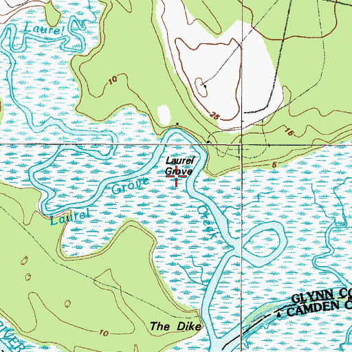 Topographic Map of Laurel Grove, GA
