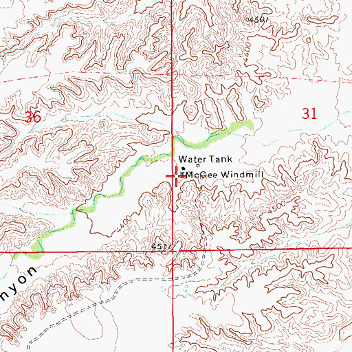 Topographic Map of McGee Windmill, AZ