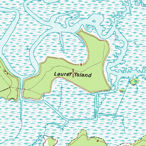 Topographic Map of Laurel Island, GA