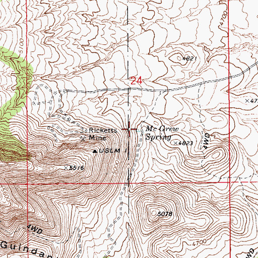 Topographic Map of McGrew Spring, AZ