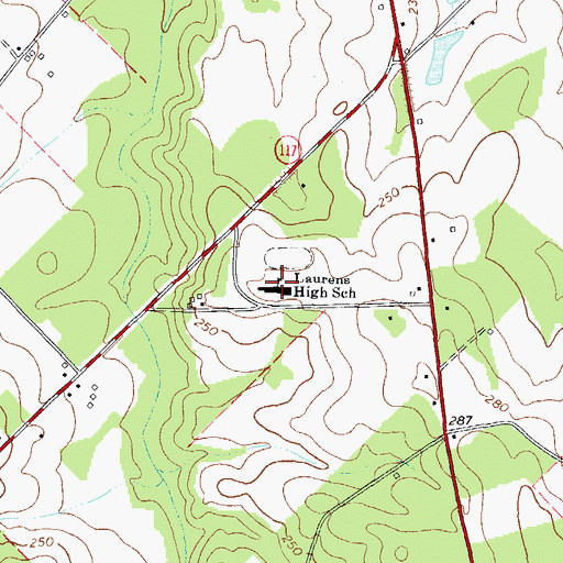 Topographic Map of Laurens High School, GA