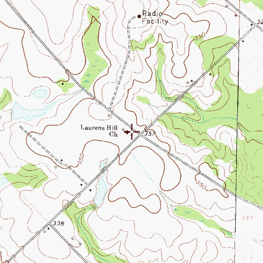 Topographic Map of Laurens Hill Church, GA