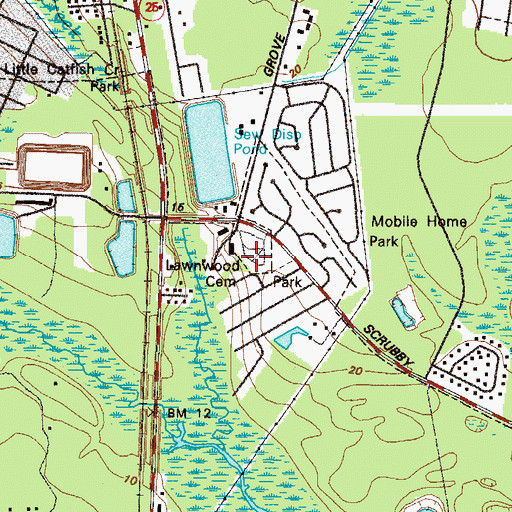Topographic Map of Lawnwood Cemetery, GA