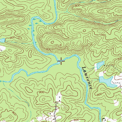 Topographic Map of Lawrence Creek, GA