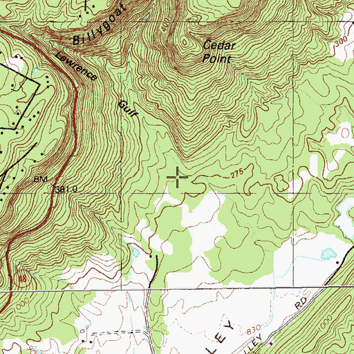 Topographic Map of Lawrence Gulf, GA