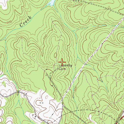 Topographic Map of Lazenby Cemetery, GA