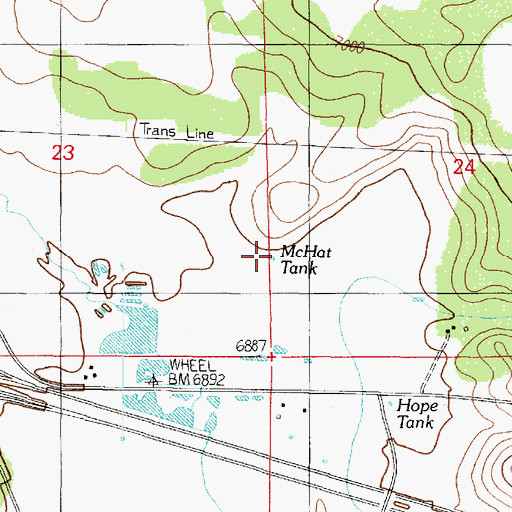 Topographic Map of McHat Tank, AZ