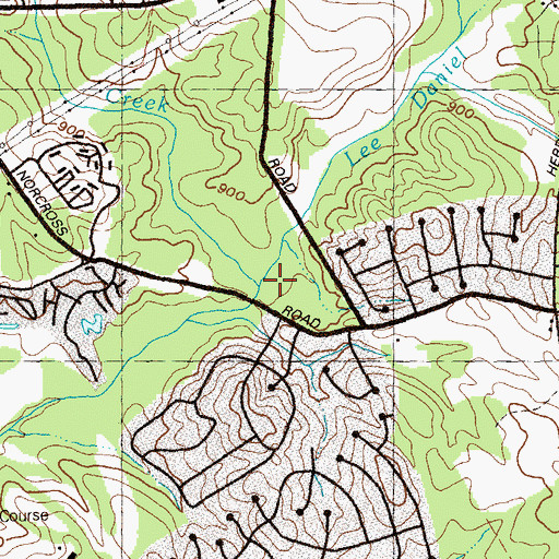 Topographic Map of Lee Daniel Creek, GA