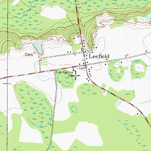 Topographic Map of Lee Grove Church, GA