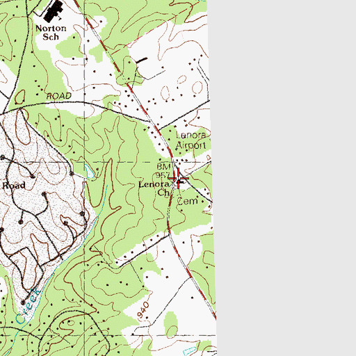 Topographic Map of Lenora Church, GA