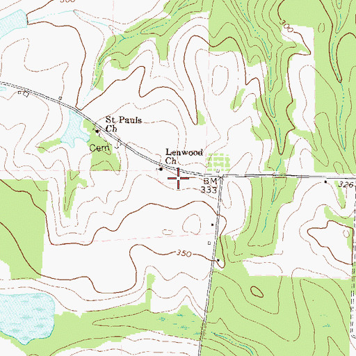 Topographic Map of Lenwood Church, GA