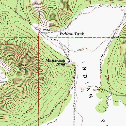 Topographic Map of McKinney Tank, AZ