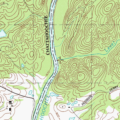 Topographic Map of Level Creek, GA
