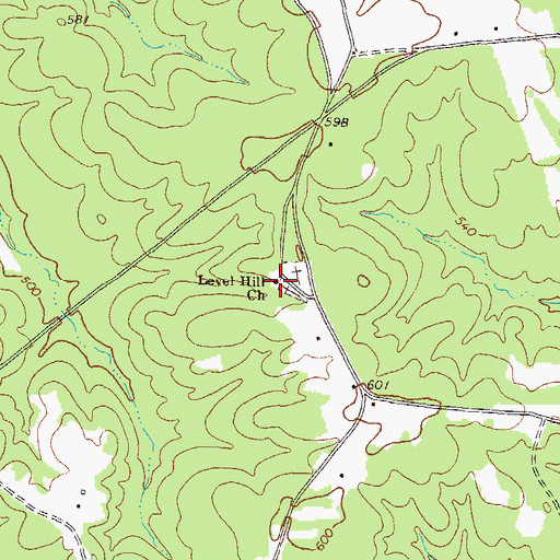 Topographic Map of Level Hill Church, GA
