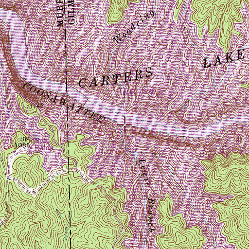Topographic Map of Lewis Branch, GA