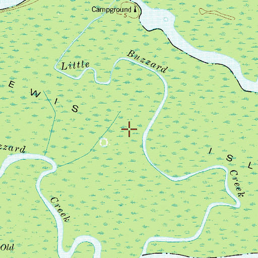Topographic Map of Lewis Island, GA