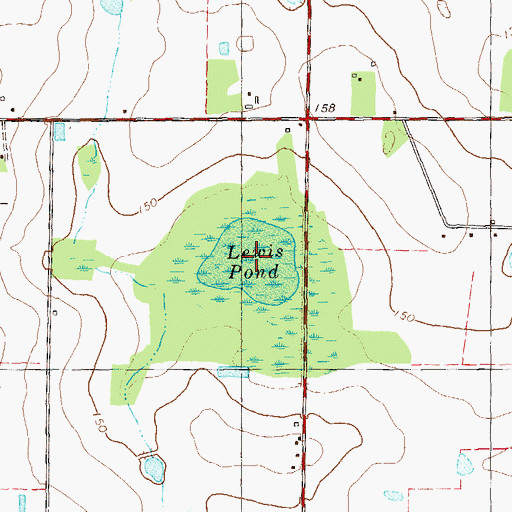 Topographic Map of Lewis Pond, GA