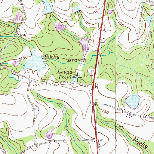 Topographic Map of Lewis Pond, GA