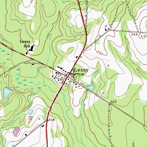 Topographic Map of Lexsy, GA