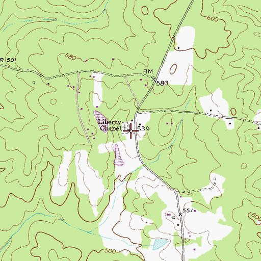 Topographic Map of Liberty Chapel, GA