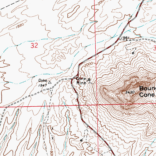 Topographic Map of Cone Mine, AZ