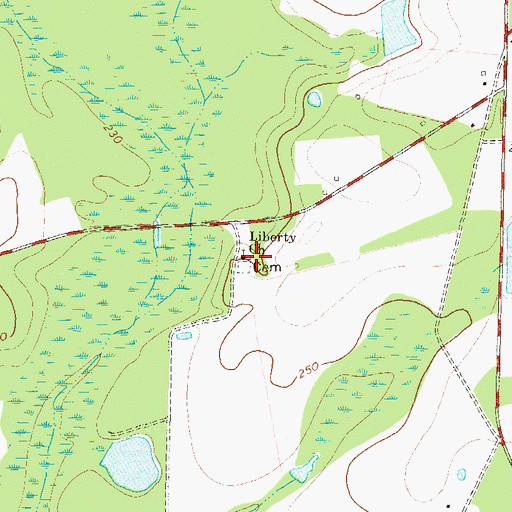 Topographic Map of Liberty Church, GA