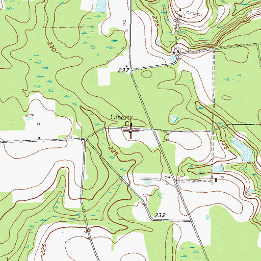 Topographic Map of Liberty Church, GA
