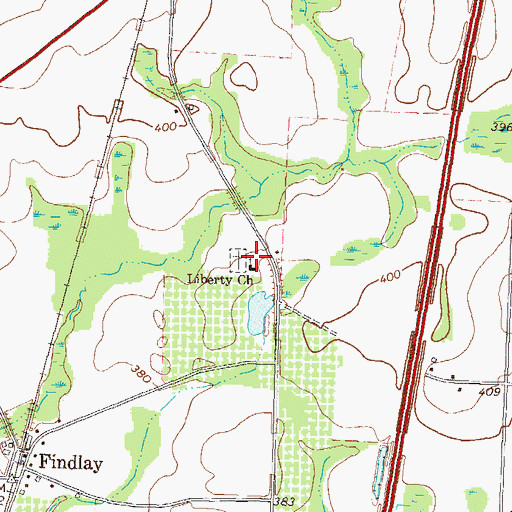 Topographic Map of Liberty Church, GA