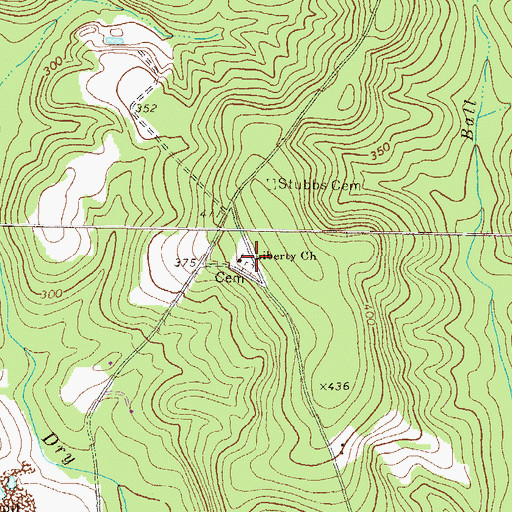 Topographic Map of Liberty Church, GA