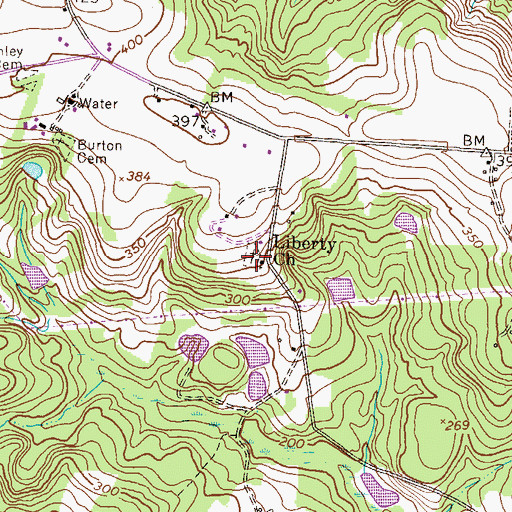 Topographic Map of Liberty Church, GA