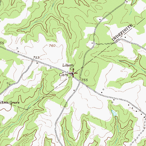 Topographic Map of Liberty Church, GA