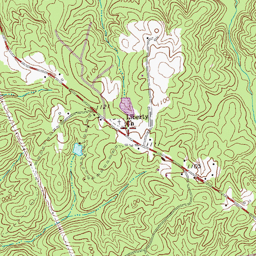 Topographic Map of Liberty Church, GA