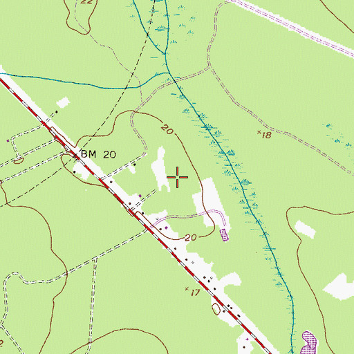 Topographic Map of Liberty County High School, GA