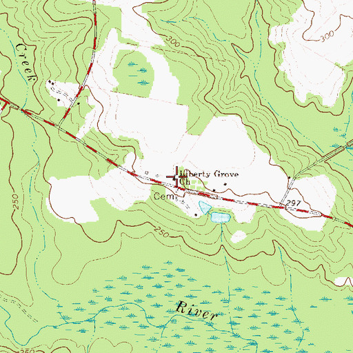 Topographic Map of Liberty Grove Church, GA