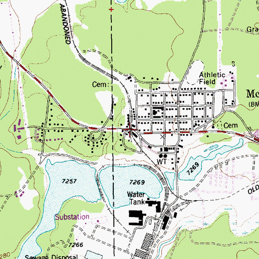 Topographic Map of McNary, AZ