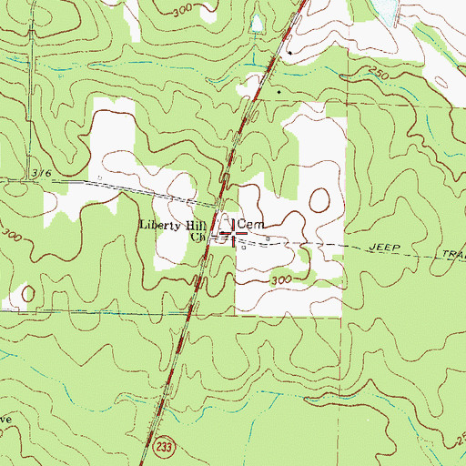Topographic Map of Liberty Hill Church, GA