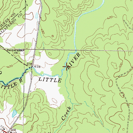 Topographic Map of Lick Creek, GA