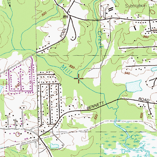 Topographic Map of Lick Log Creek, GA