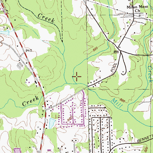 Topographic Map of Lick Log Creek, GA