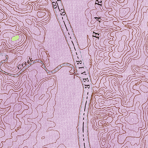 Topographic Map of Lightwood Log Creek, GA