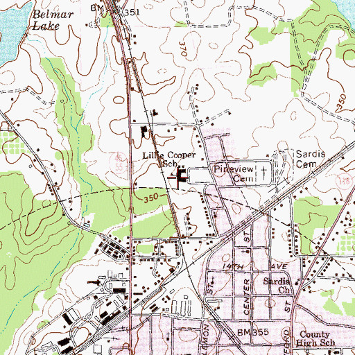 Topographic Map of Lillie Cooper School, GA