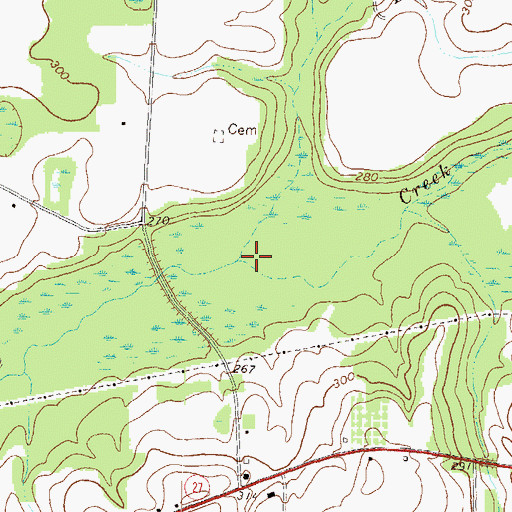 Topographic Map of Lilly Branch, GA