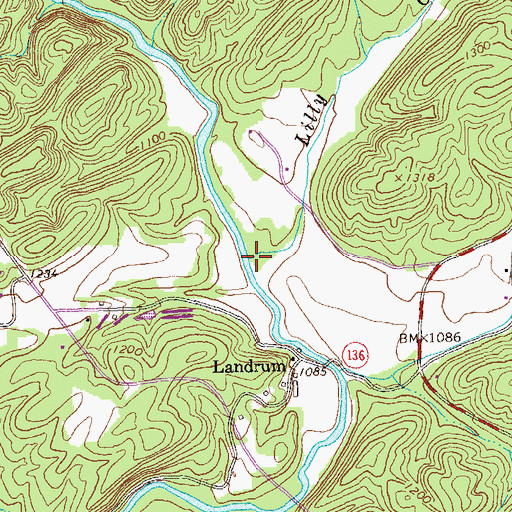 Topographic Map of Lilly Creek, GA