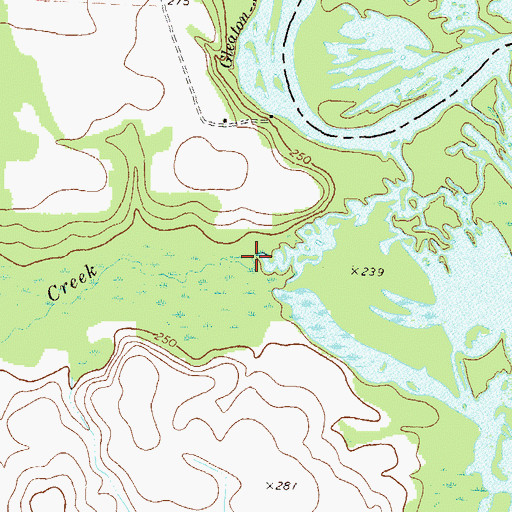 Topographic Map of Lime Creek, GA