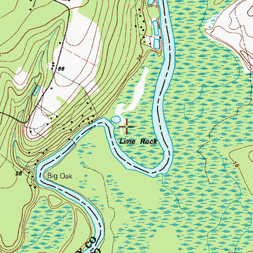 Topographic Map of Lime Rock, GA