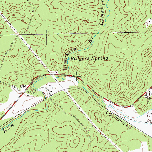 Topographic Map of Limekiln Branch, GA