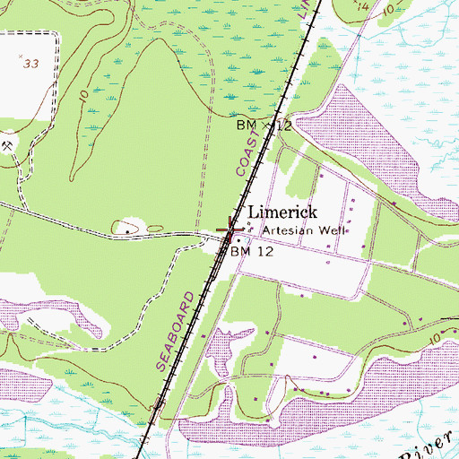 Topographic Map of Limerick, GA