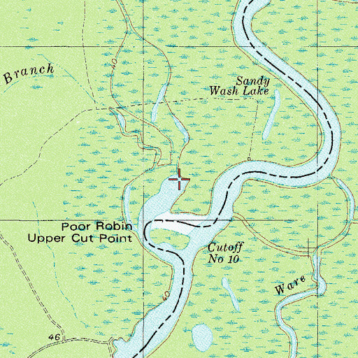 Topographic Map of Limestone Branch, GA