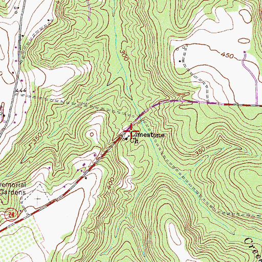Topographic Map of Limestone Church, GA